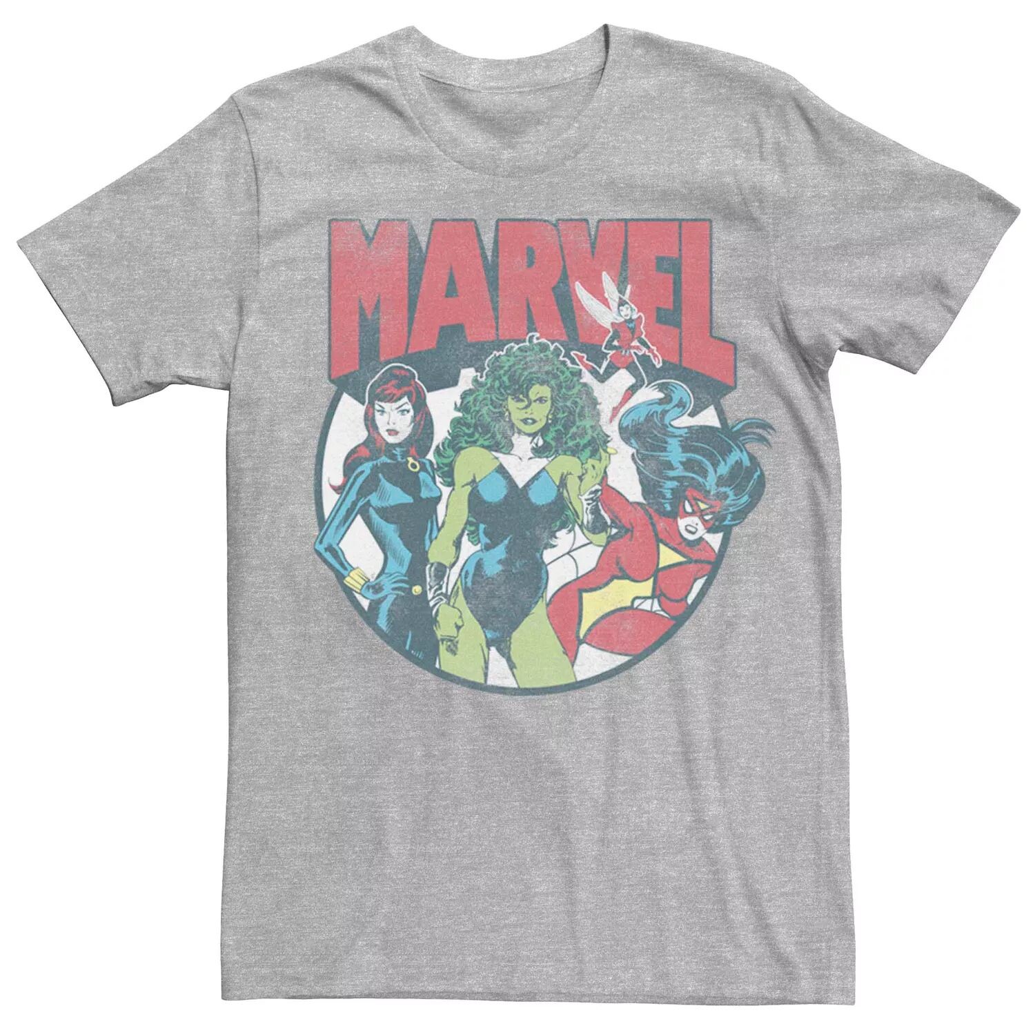 

Мужская футболка с винтажным логотипом Marvel Female Heroes Licensed Character
