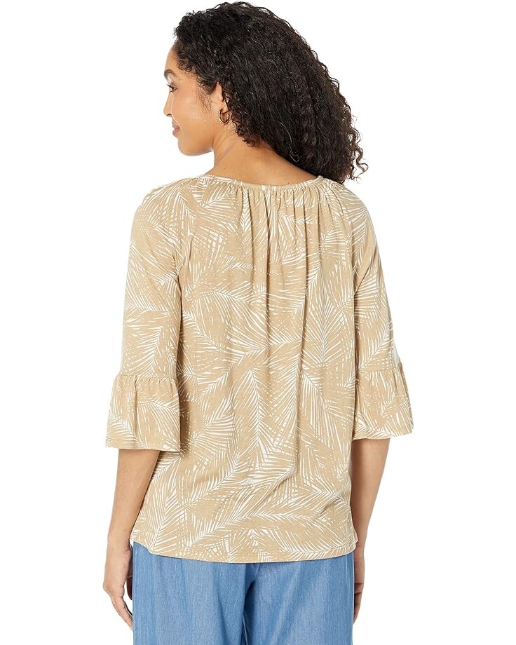 

Топ Michael Kors Palm Flare Sleeve Top, хаки