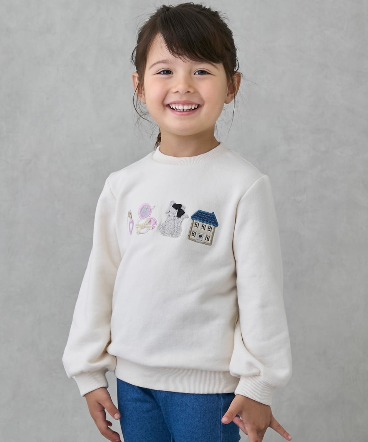 Толстовка с аппликациями разных цветов Petit main, Ivory