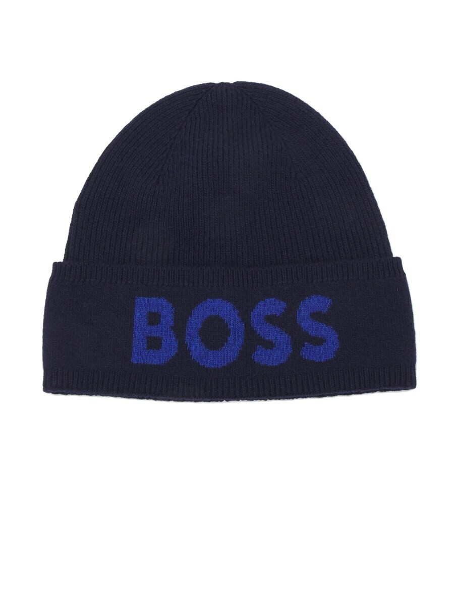 

Шапка BOSS Beanie Elio, цвет marine blue/dark blue