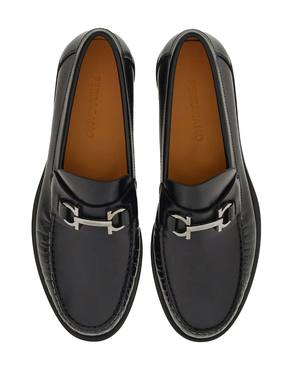 Феррагамо Ганчини кожаные лоферы Salvatore Ferragamo, черный — фото 4