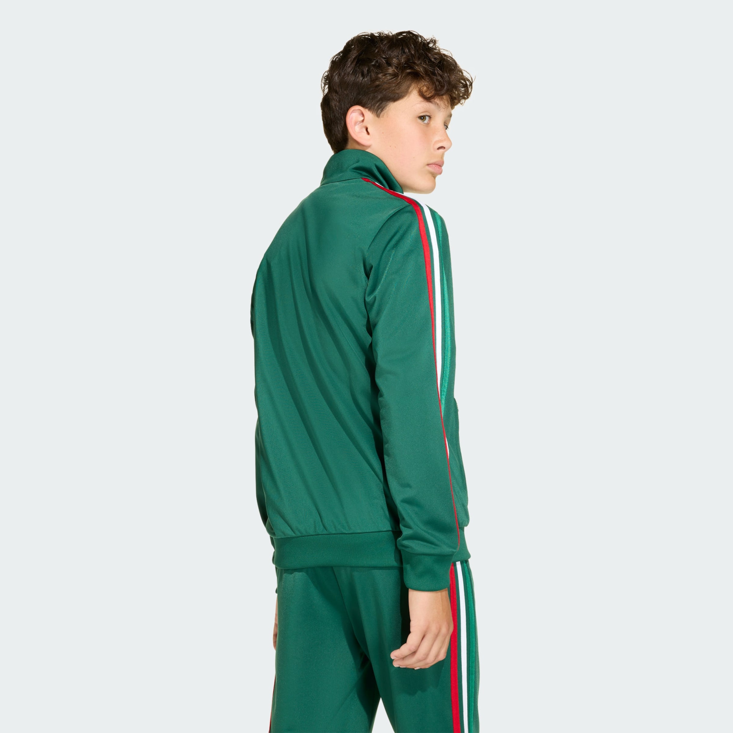Adidas Originals Толстовка с молнией 'Firebird' в изумрудном цвете — фото 3