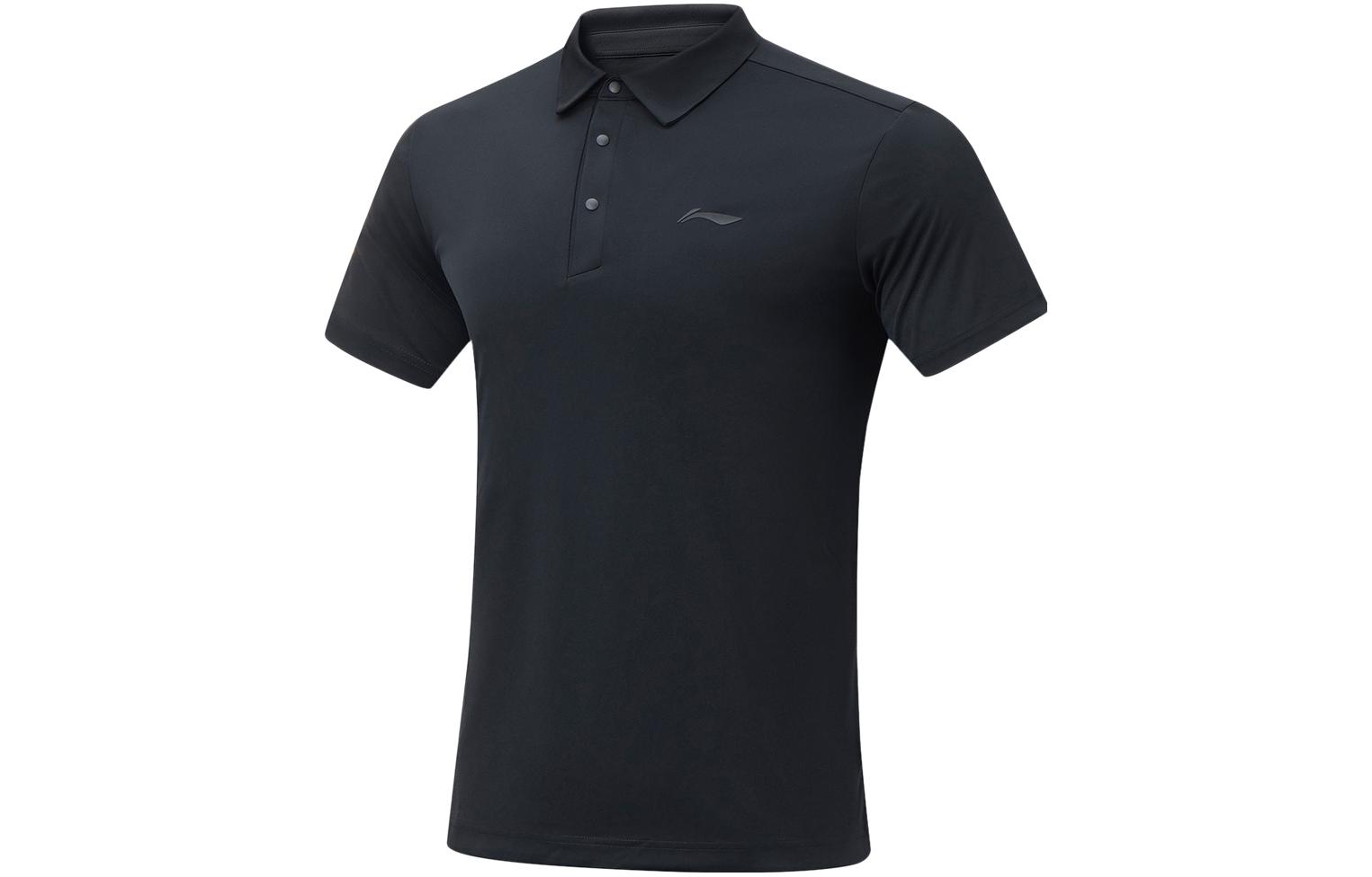 

Футболка поло для фитнеса LiNing мужская черная