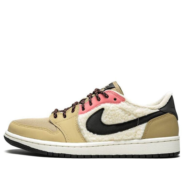 Кроссовки 1 ретро низкие флисовые Air Jordan, бежевый