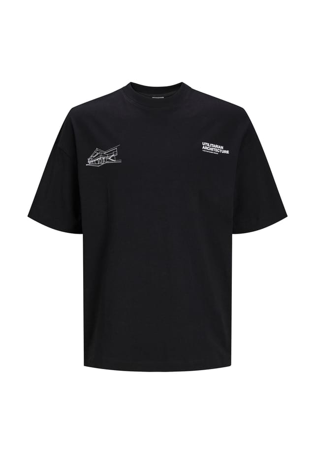 

Футболка с короткими рукавами круглым вырезом и принтом Jack & Jones, черный