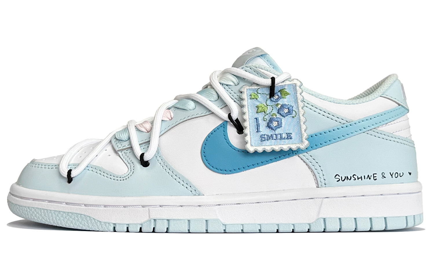 

Кроссовки Nike Dunk Skateboard Shoes Women's Low-Top Blue White, Синий, Кроссовки Nike Dunk Skateboard Shoes Women's Low-Top Blue White