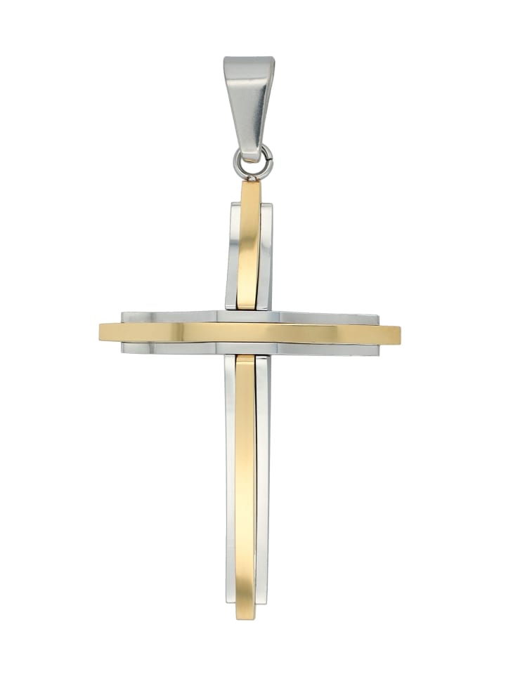 

Adeliás Мужской кулон - крест из нержавеющей стали, серебристый
