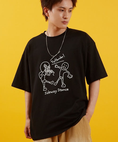 

Футболка с короткими рукавами и графическим принтом Sideway Stance, черная