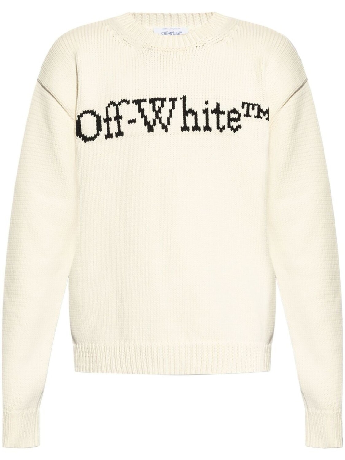 

Off-White джемпер из хлопчатобумажной вязки с логотипом-интарсией, нейтральный цвет