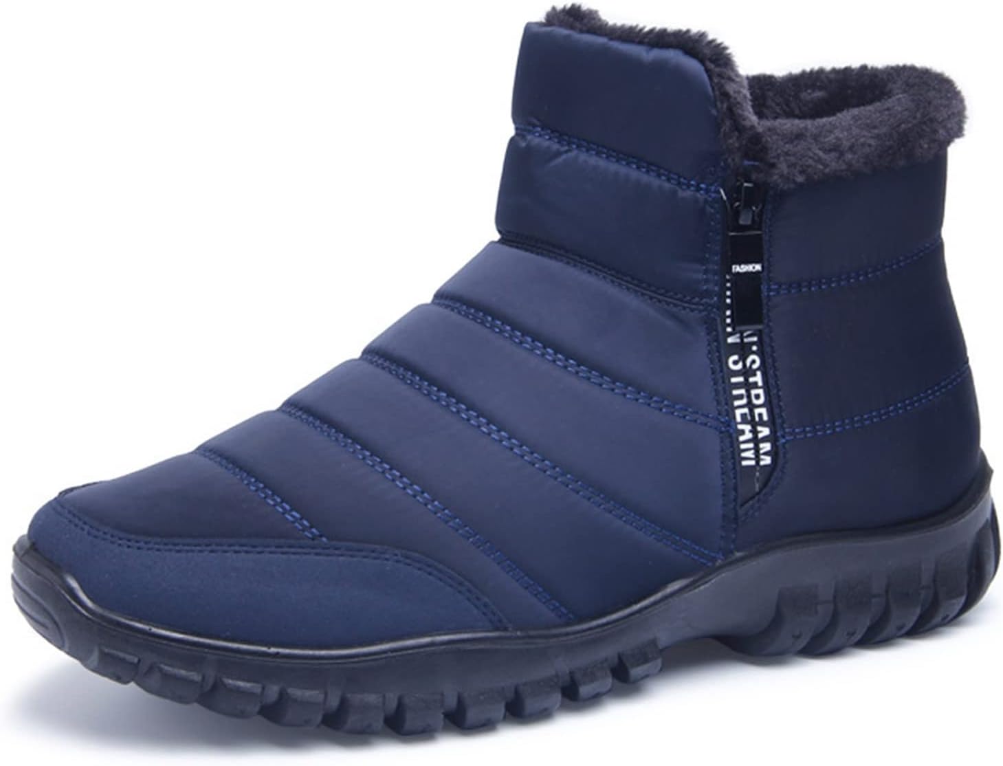 

Мужские водонепроницаемые теплые зимние ботинки Tzsaixeh на молнии с хлопковой подкладкой, теплые зимние ботильоны с толстым плюшем, водонепроницаемые ботинки для мужчин (Цвет: синий, Размер: 8)