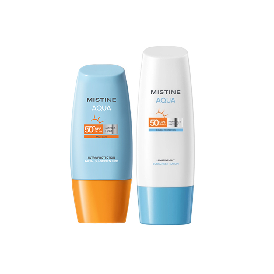 Mistine Желтая шляпа, синяя шляпа комбинированный солнцезащитный набор UV Protection, увлажняющий, освежающий комплект из 2 предметов — фото 4