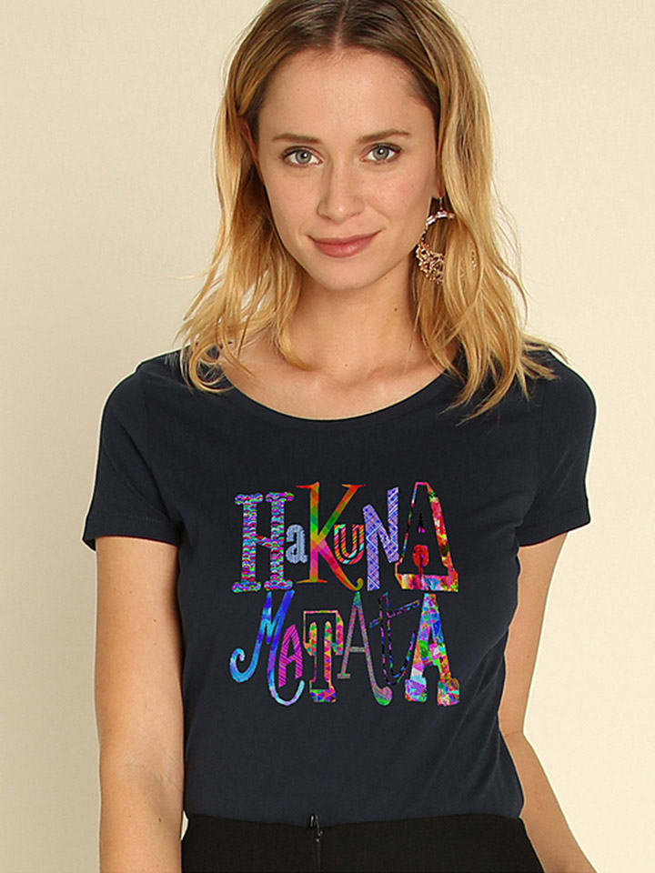 

Футболка Hakuna Matata WOOOP, темно-синий