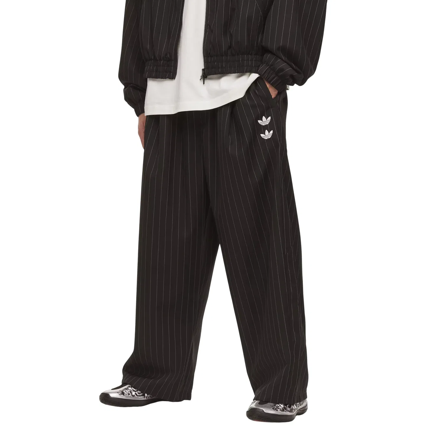 Спортивные брюки Adidas x Chavarria Pinstripe 'Black White' KR8688, черный — фото 3
