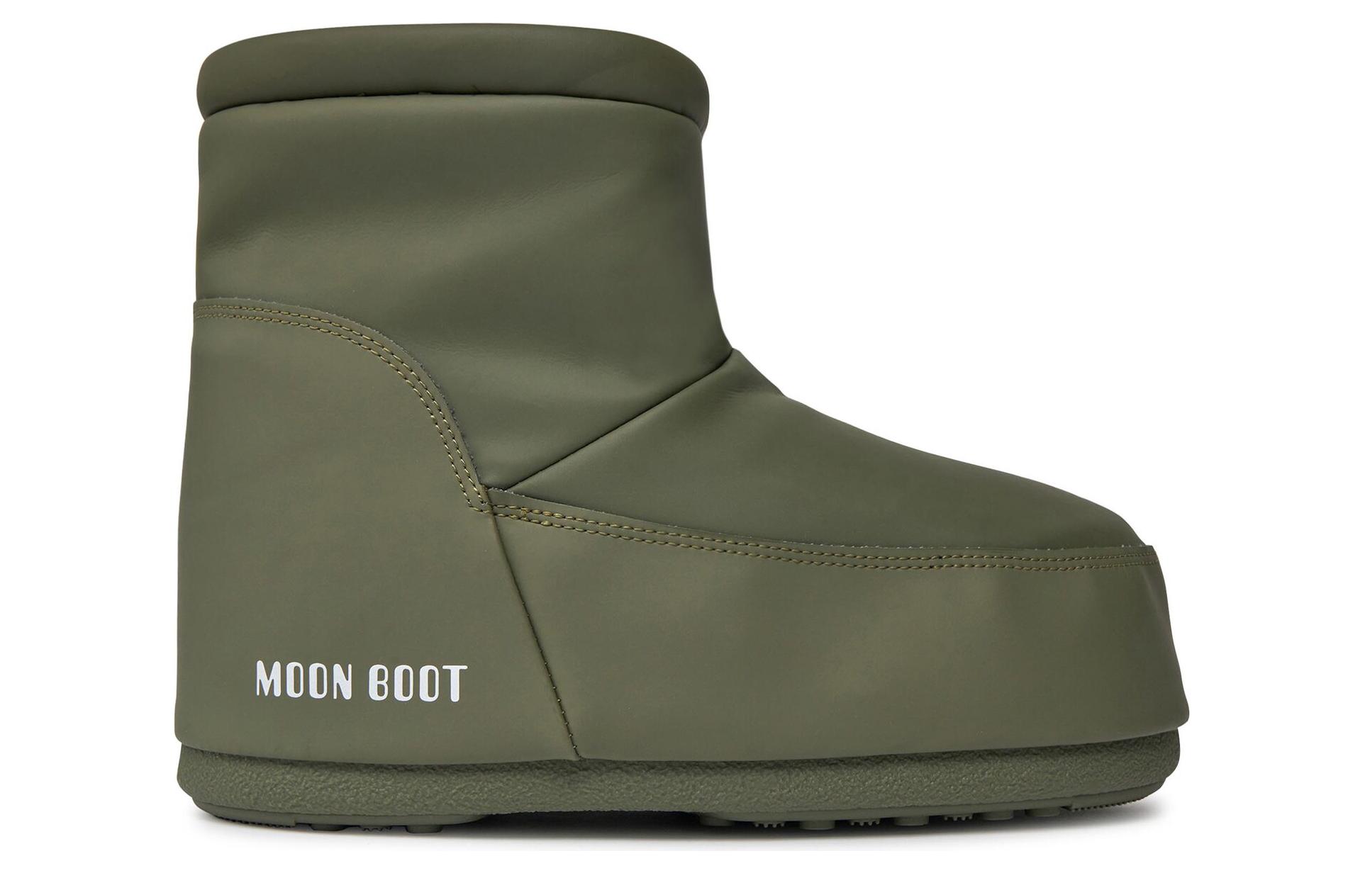 Ботинки женские Moon Boot Icon низкие с логотипом, зеленый — фото 3