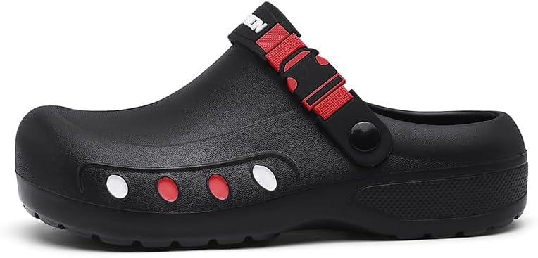 

Мужские летние сандалии, пляжная обувь для воды, повседневная мужская обувь, противоскользящие туфли для повара Generic, черный/красный