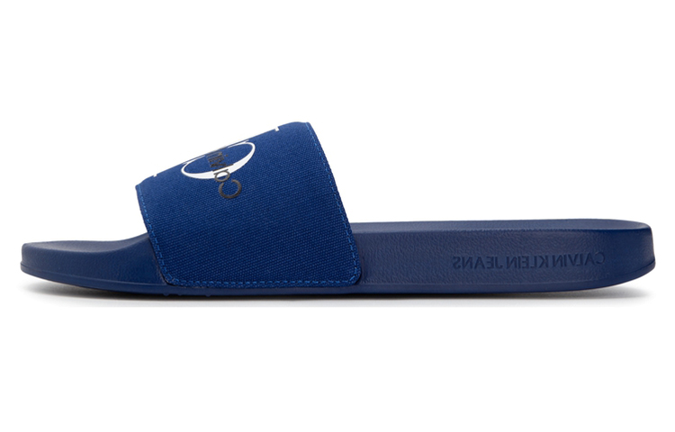 CKJ CALVIN KLEIN JEANS Слайдеры мужские синие C7I-Vinyl Blue, цвет C7I-Vinyl Blue — фото 3