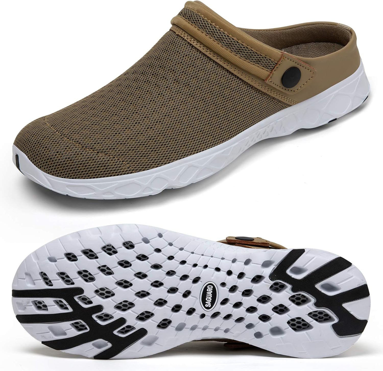 

Мужские и женские садовые туфли SAGUARO с быстрой сушкой, легкие дышащие сабо для садоводства, водные туфли, сетчатые сандалии для спорта, активного отдыха, пляжа, бассейна и упражнений, коричневый