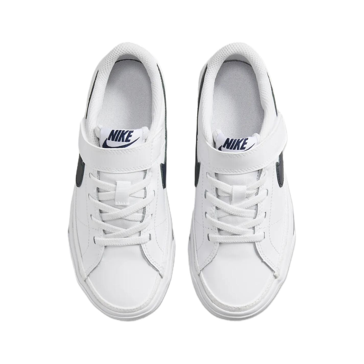 Кроссовки для скейтбординга Court Legacy Kids PS Low-top Белый/Полуночно-темно-синий Nike, белый/синий — фото 4