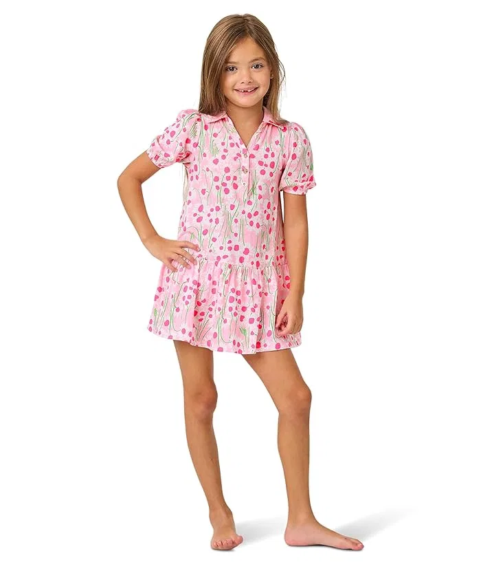 Платье с принтом Mini Bingley Dress Lilly Pulitzer Kids, Conch Shell Pink Lil Sunny Daisies