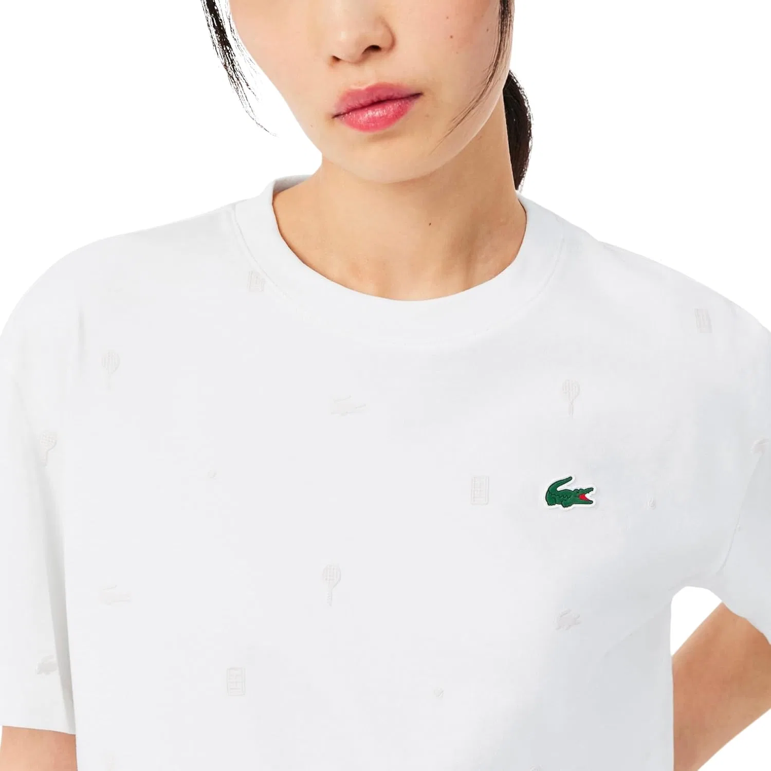 Футболка теннисная Lacoste Oversized Ultra Dry, белый — фото 2