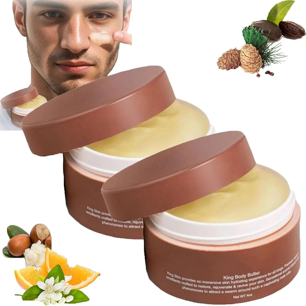 Мужское масло для тела Crowned Skin с ароматом одеколона Eeiiey, Pack Of 2