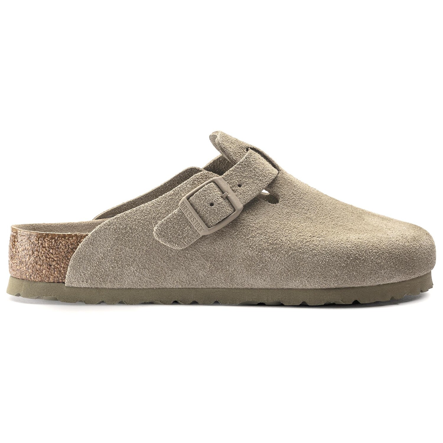 Босоножки с мягкой стелькой цвета замши, выцветшие, хаки Birkenstock — фото 2