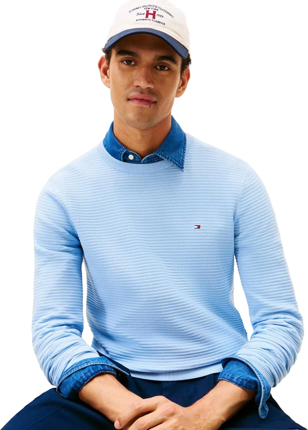 Толстовка Tommy Hilfiger мужская хлопковая вязаная облегченная, Well Water — фото 2
