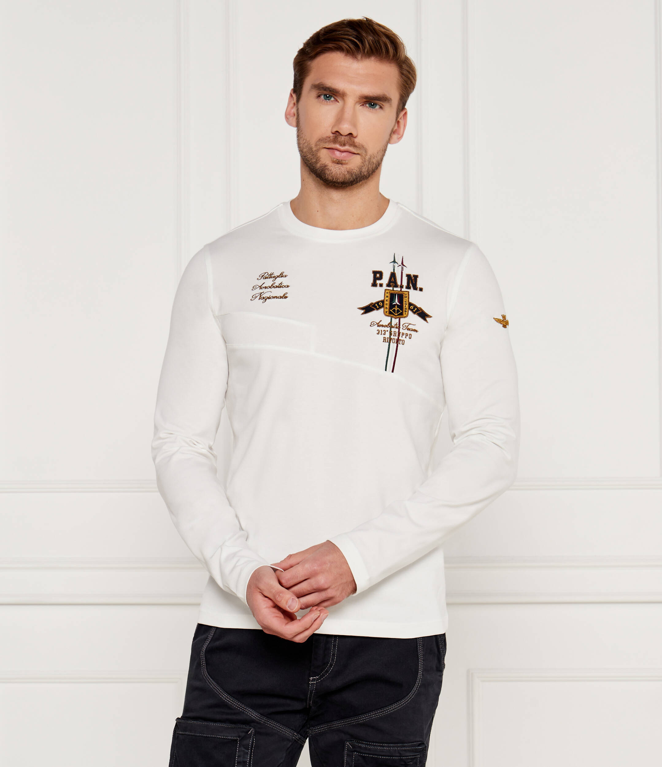 

Лонгслив Aeronautica Militare Regular Fit, экрю