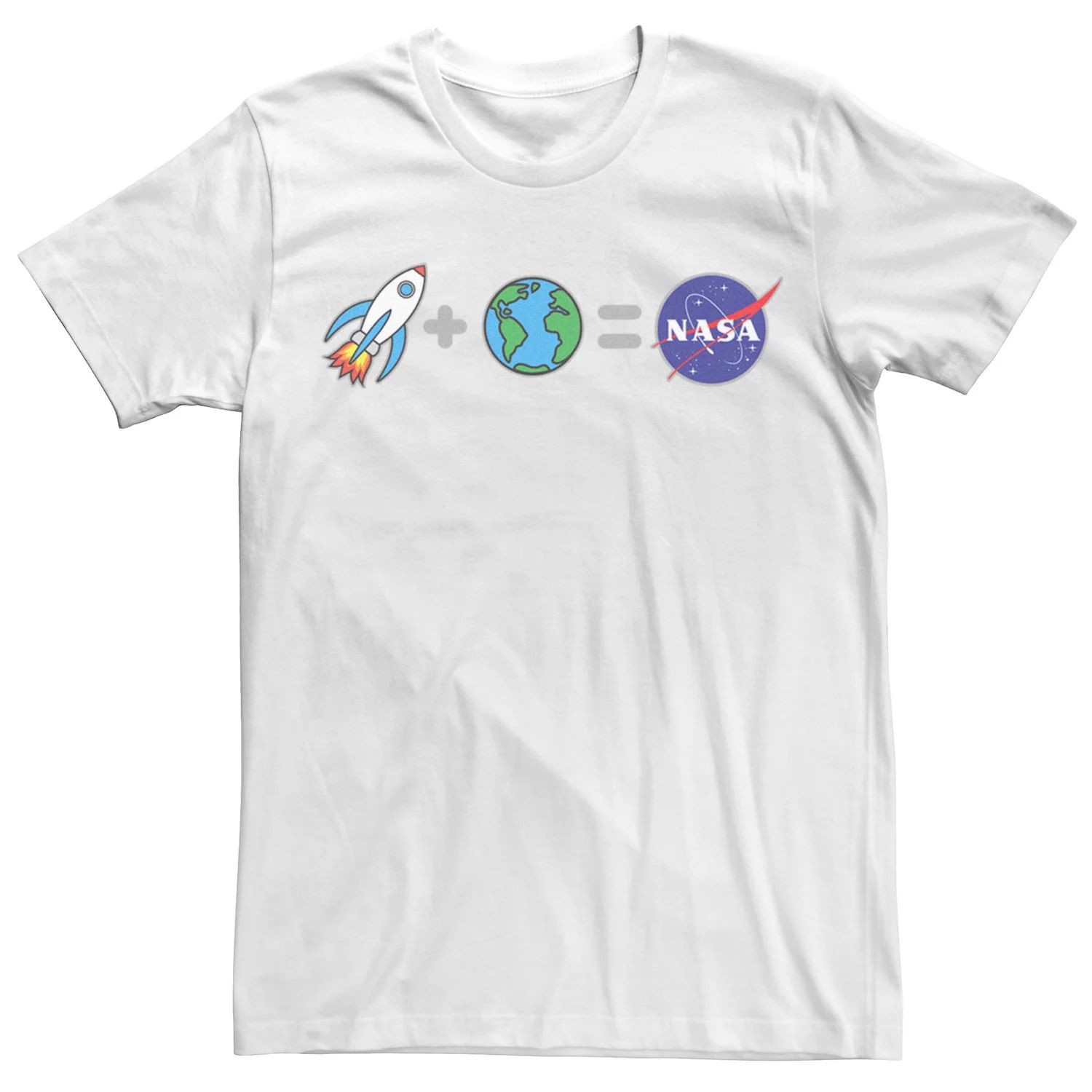 

Мужская футболка NASA Rocket Plus Planet Earth Emoji NASA Licensed Character, белый