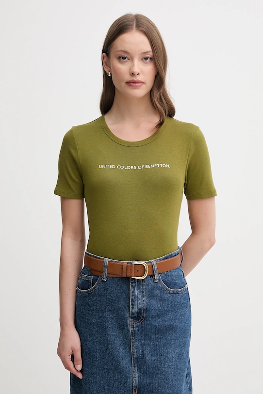 

Хлопковая футболка United Colors Of Benetton, зеленый