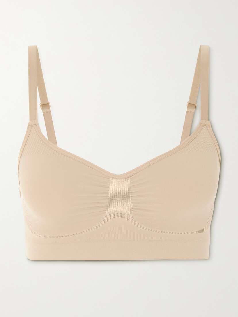 

Бесшовный бюстгальтер-бралетт из слюды Skims, бежевый
