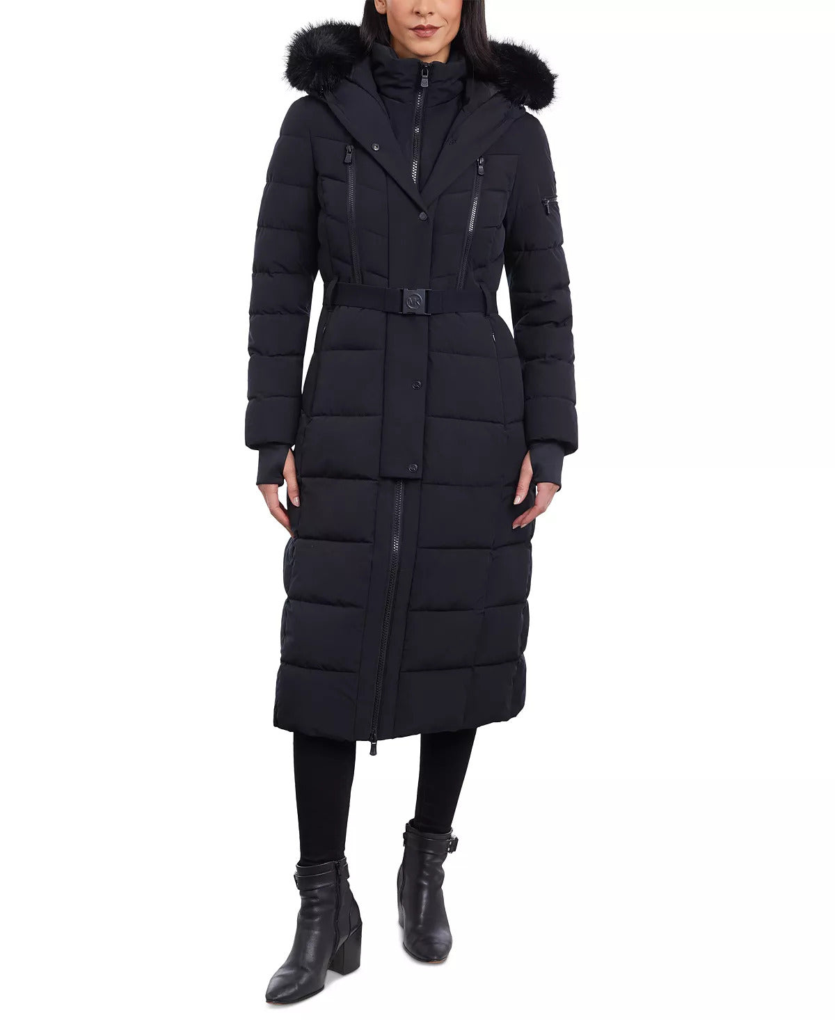 

Женское пальто Michael Michael Kors Scuba Maxi с поясом, черное