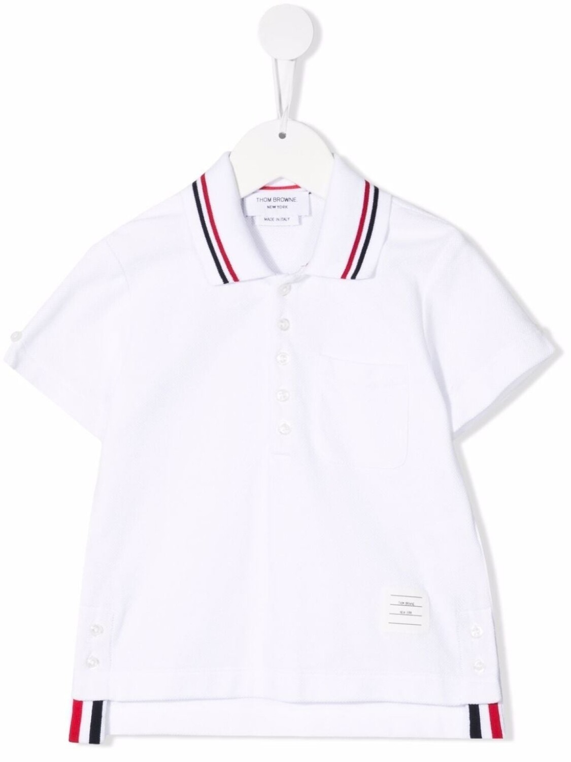 

Рубашка поло с короткими рукавами Thom Browne Kids, белый