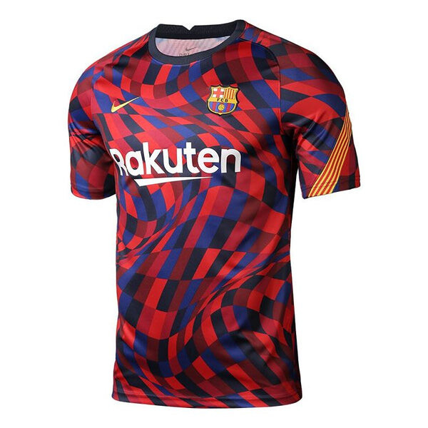 

Спортивная футболка fc barcelona 20/21 pre match jersey 'red blue' Nike, красный