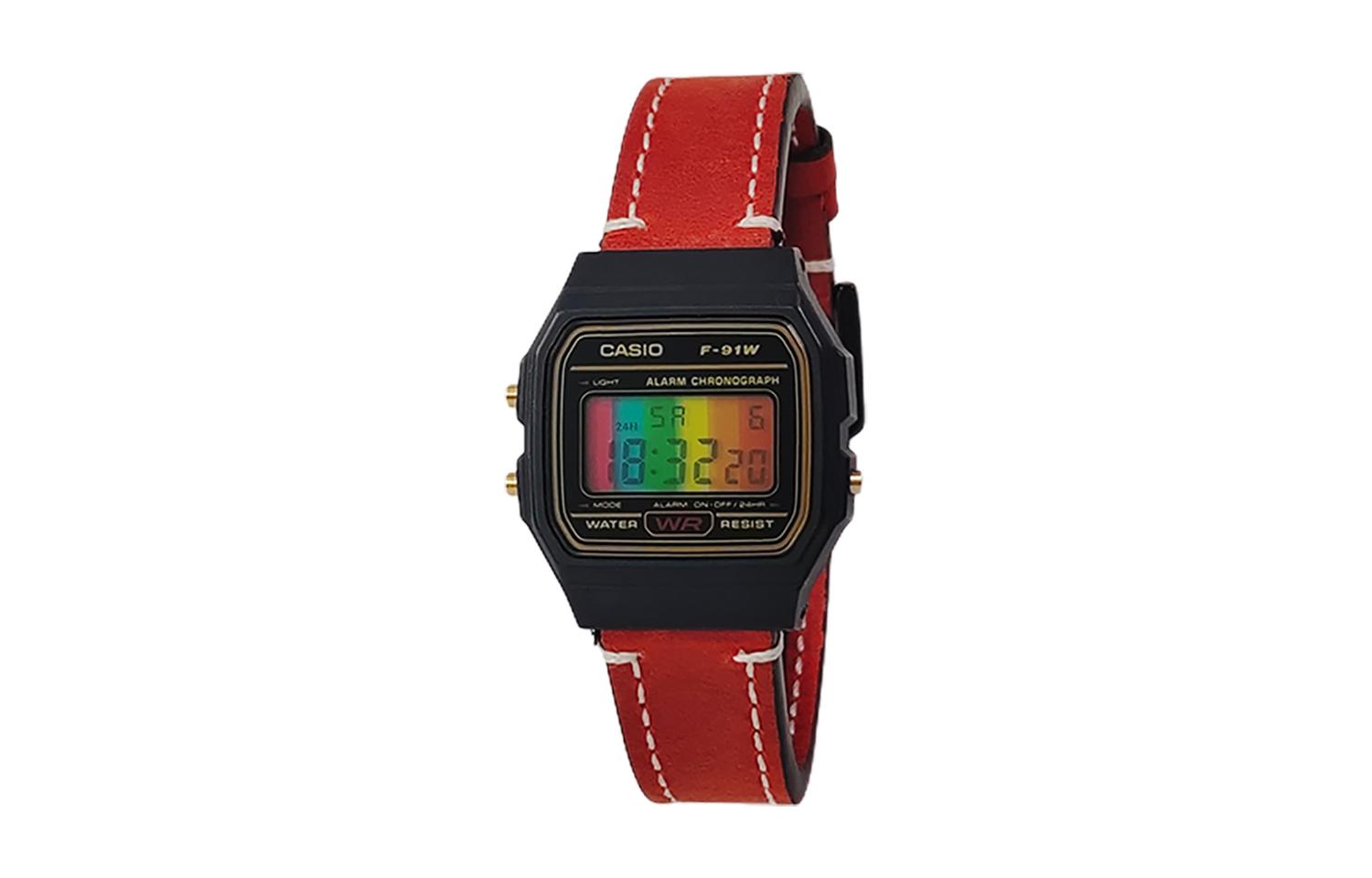 

Ретроффит серия кварцевый механизм натуральный кожаный ремешок женские часы разноцветный циферблат CASIO