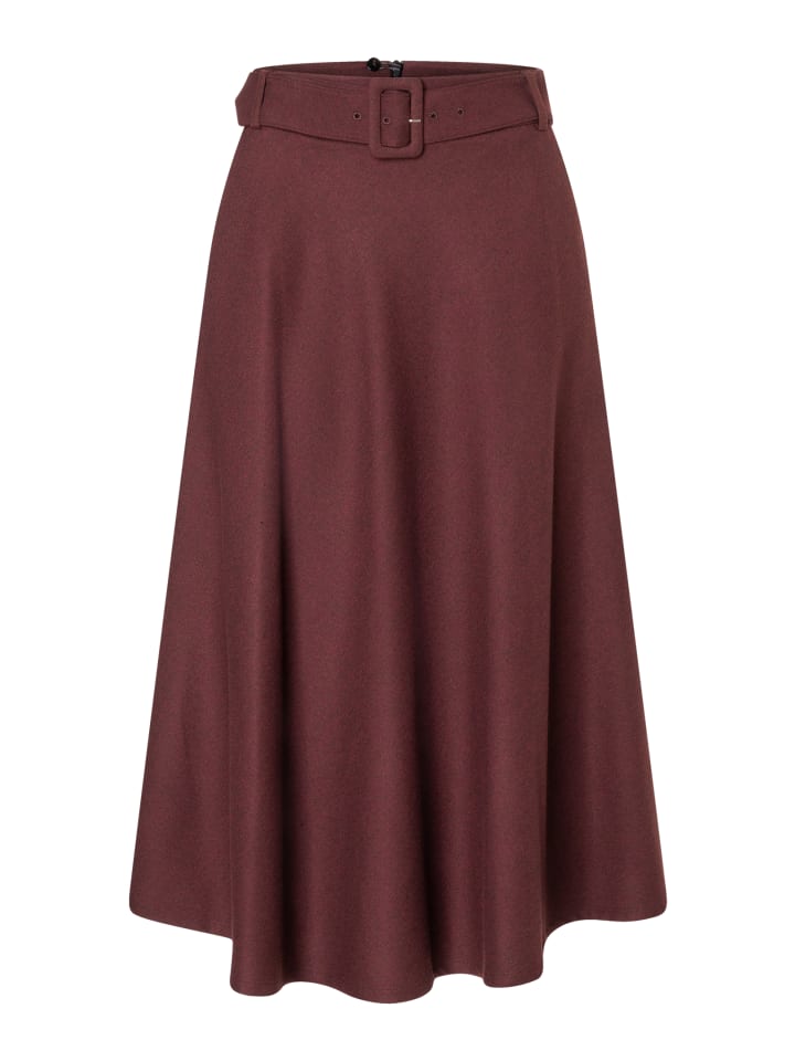 

далее, расклешенная юбка миди в цвете изюма и коричневого цвета More & More