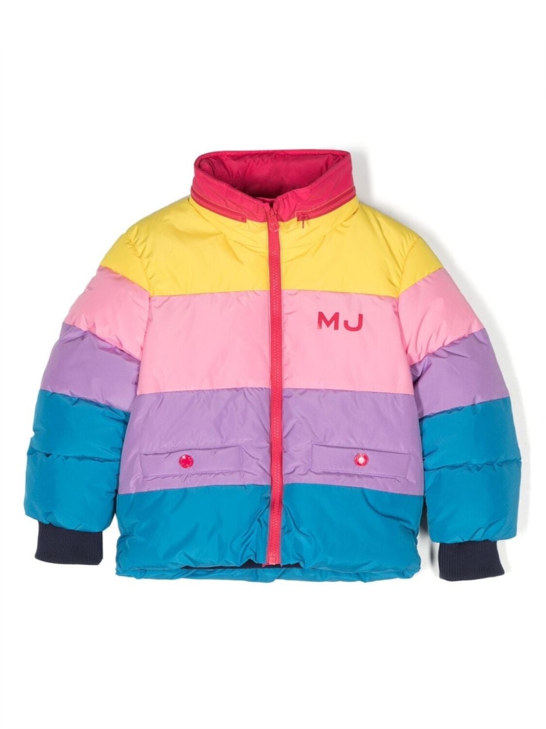 

Пуховик в стиле колор-блок Marc Jacobs Kids, желтый