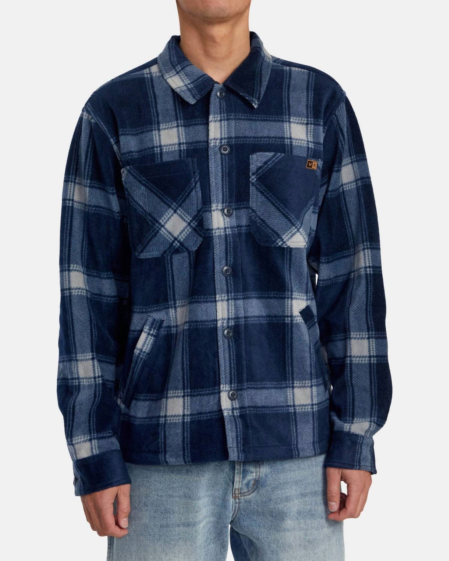 

Флисовая куртка-рубашка Yukon в цвете Moody Blue RVCA