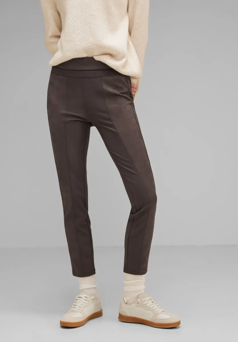

Брюки STREET ONE из искусственной кожи, технострейч, коричневый