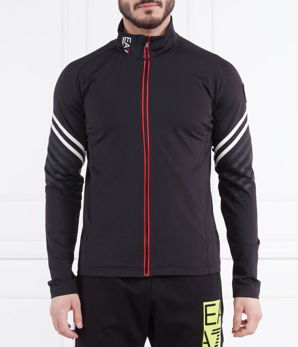 

Толстовка Ea7 Regular Fit на молнии, черный / красный / белый