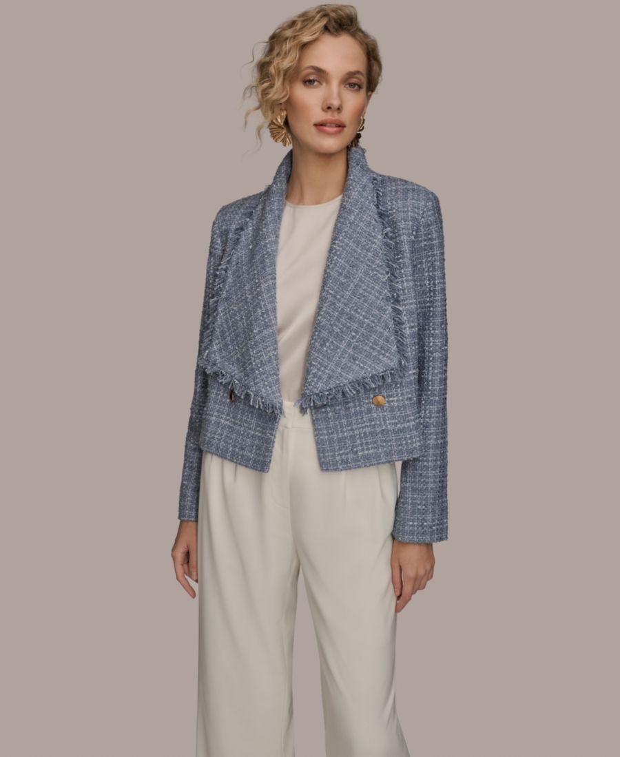 

Женская жакет-накидка с воротником-шалью и бахромой Donna Karan New York, Tempest