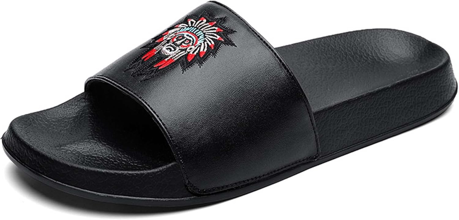 

Летние мужские тапочки-сандалии модные повседневные ручной работы пляжные туфли мягкие легкие противоскользящие износостойкие Generic, черный