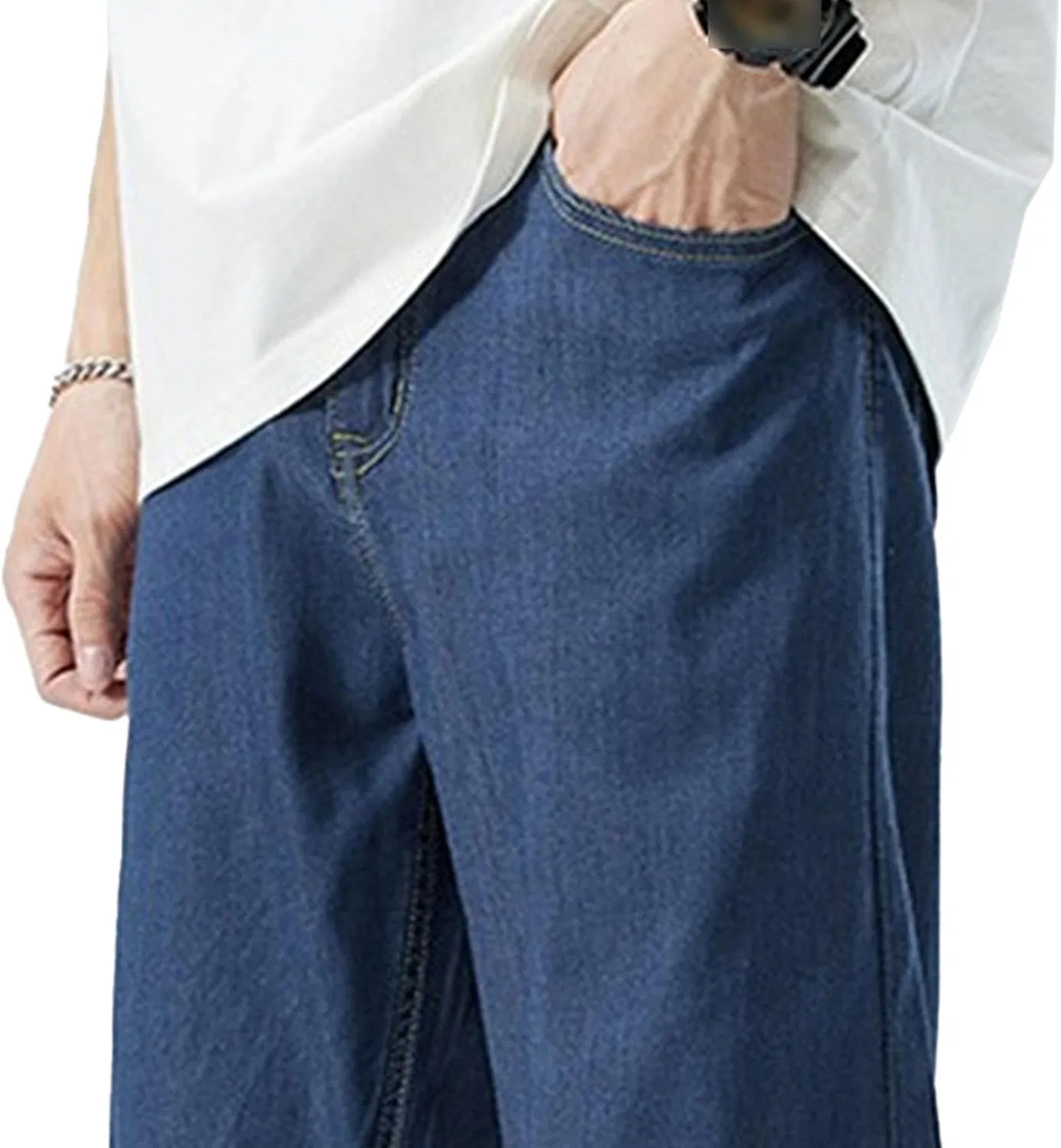 Джинсы свободные, Relaxed Skateboard Denim Pants, синие — фото 2