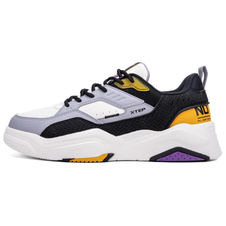 

Кроссовки XTEP Skateboarding Shoes Men Low-top Sail White/Rock Grey/Black, белый