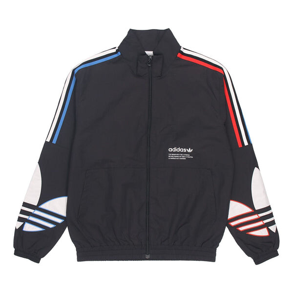 

Куртка adidas originals Tricol Tt Embroidered Logo Stand Collar Sports Jacket Black, черный