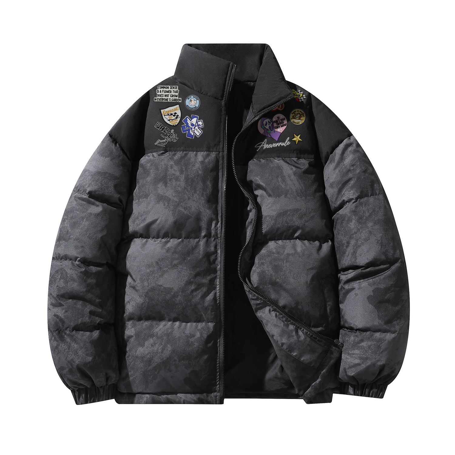 

Пуховик Unisex Stand Collar Thickened Others NEVER RULE, темно-серый