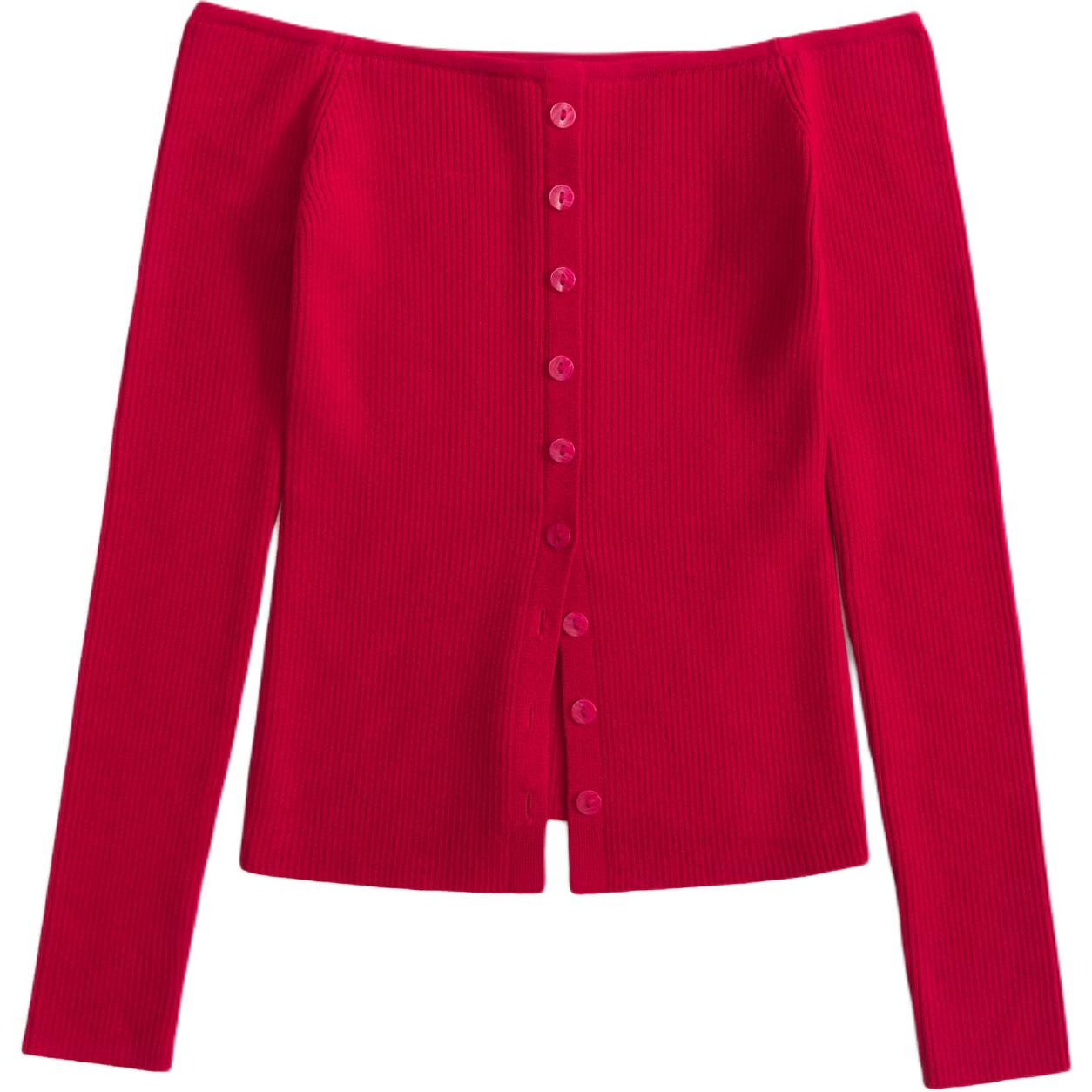 

Свитер из коллекции «Весенний фестиваль года Лошади» SS26, женский Abercrombie＆Fitch, bright красный