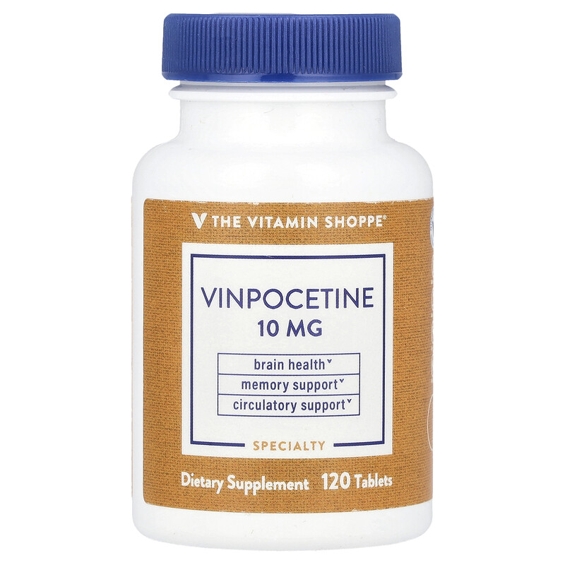 

The Vitamin Shoppe, Винпоцетин, 10 мг, 120 таблеток