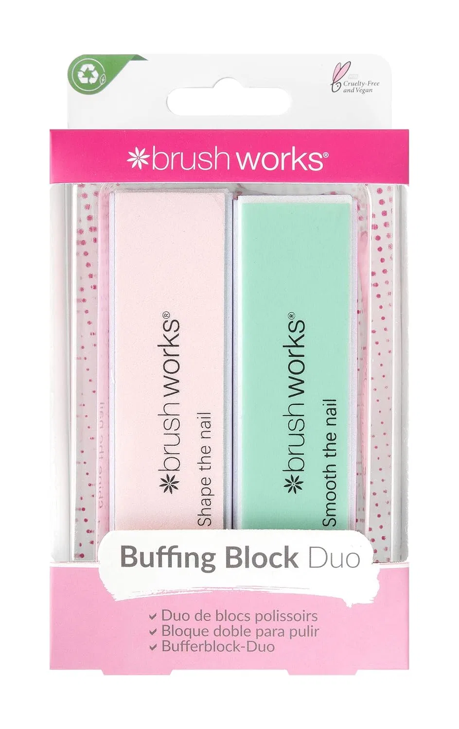 Блок для полировки ногтей Brushworks Pastel, 2 шт. Brushworks