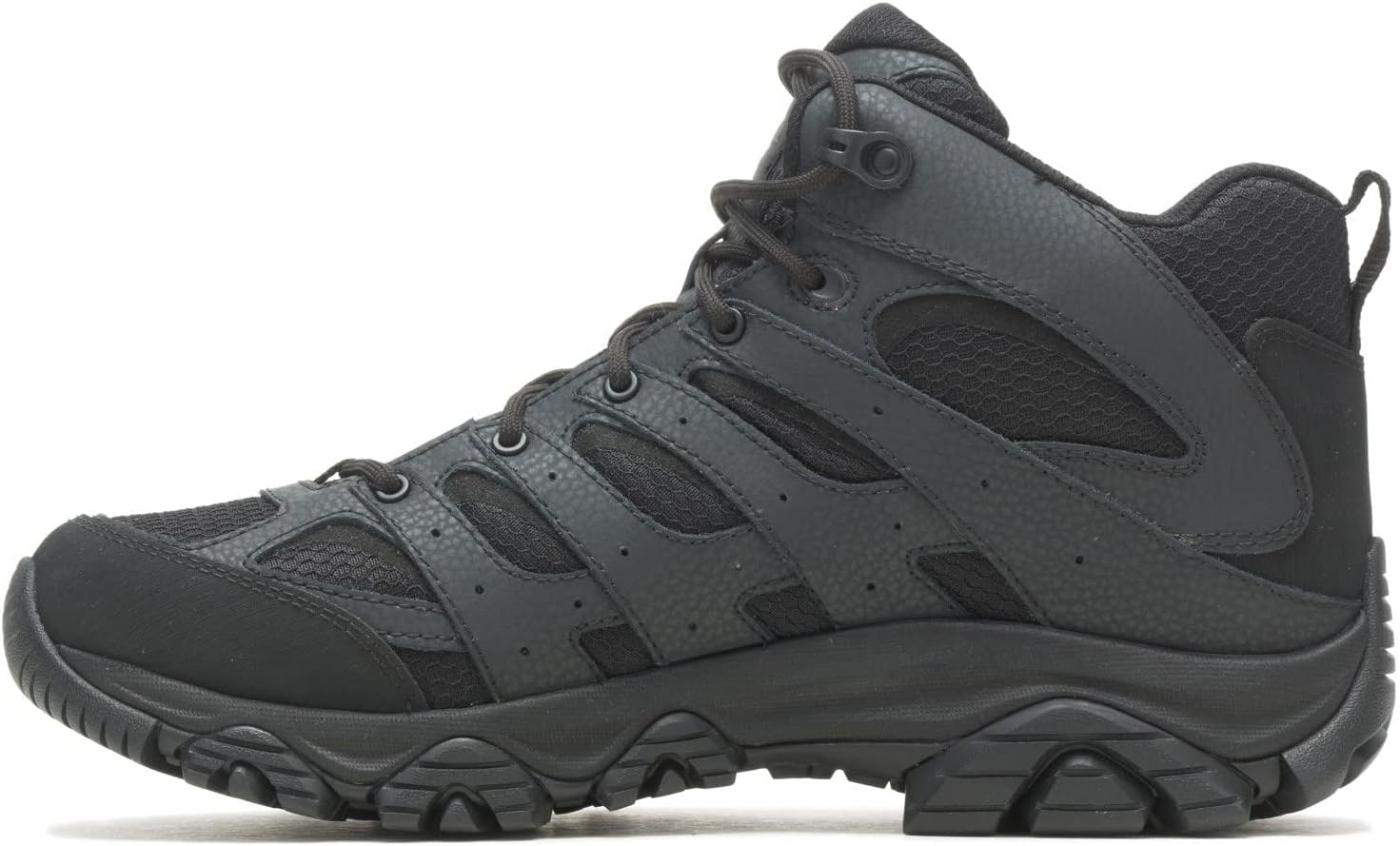 Мужские тактические водонепроницаемые ботинки Merrell Moab 3 Mid Response, легкие туристические обувь из цельнозерновой кожи, черный — фото 3